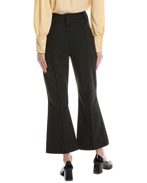 GANNI Stretch Stripe Bootcut High-Waist Crop Pant