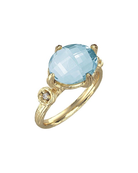 I. REISS 14K 3.35 ct. tw. Diamond & Blue Topaz Cocktail Ring