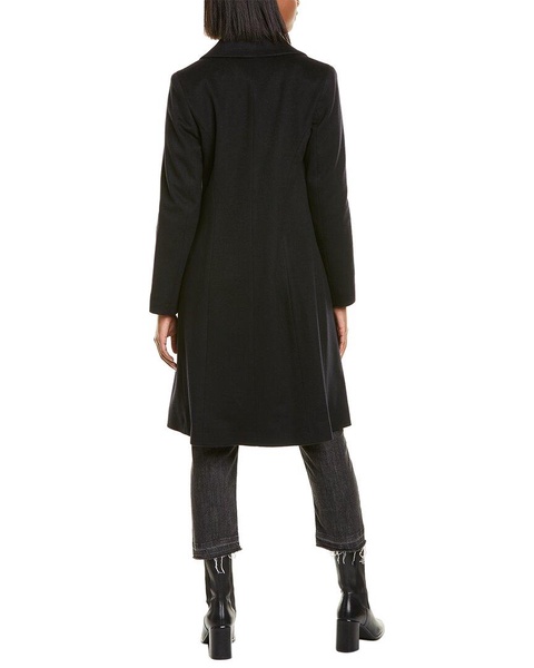 sofiacashmere Round Collar Wool & Cashmere-Blend Coat