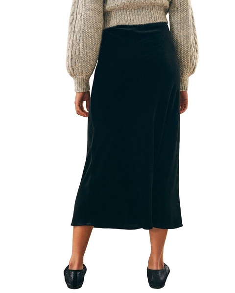 Faherty Stretch Silk-Blend Velvet Ina Slip Skirt