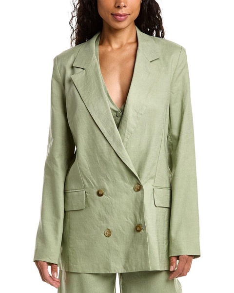 Nicholas Ayla Double-Breasted Linen Blazer