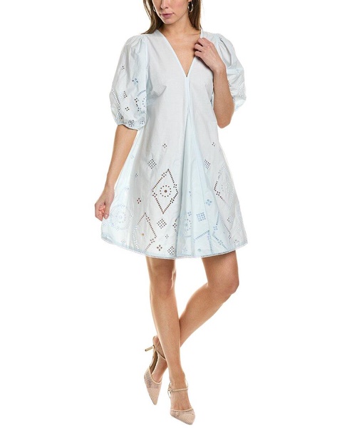 GANNI Broderie Anglaise Mini Dress