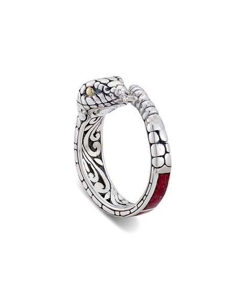 Samuel B. 18K Over Silver Coral Snake Ring