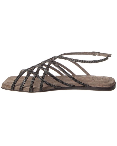 Brunello Cucinelli Monili Suede Sandal