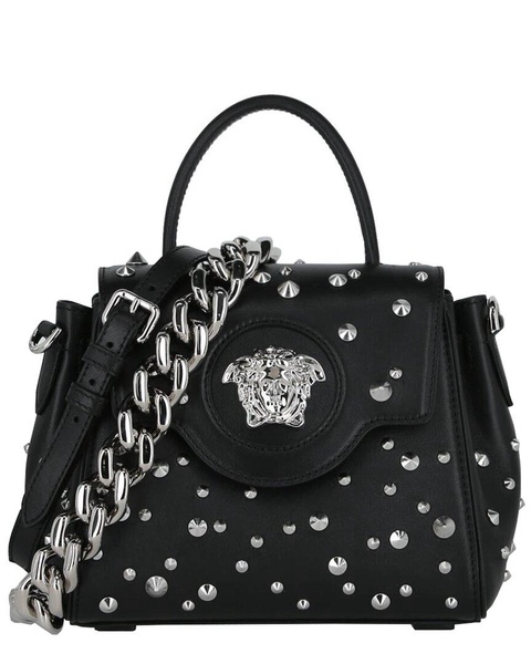 Versace Studded La Medusa Leather Shoulder Bag