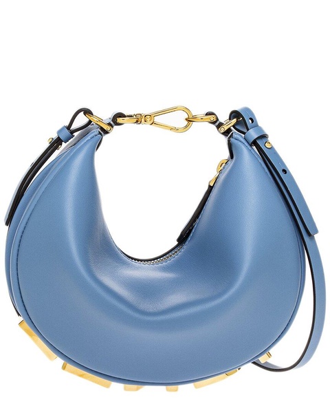 FENDI Fendigraphy Mini Leather Hobo Bag