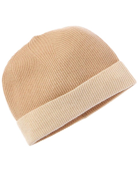 Brodie Cashmere Contrast Ribbed Cashmere Beanie