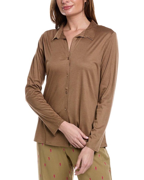 HANRO Grand Central Button Front Silk-Blend Shirt