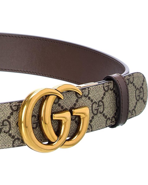 Gucci GG Marmont Reversible GG Supreme Canvas & Leather Belt