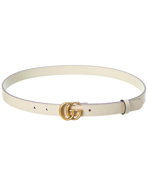 Gucci Double G Thin Leather Belt