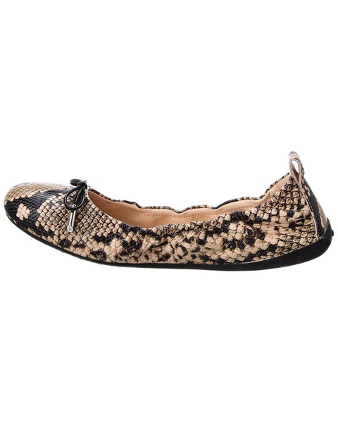 TOD’s Snake-Embossed Leather Flat