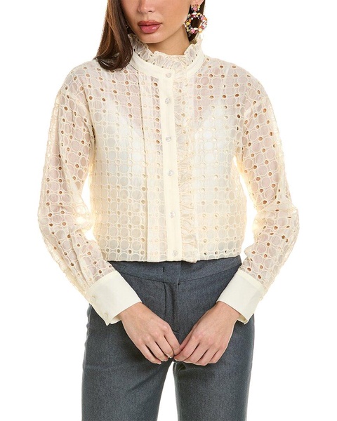 circle embroidered shirt