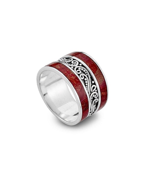 Samuel B. Silver Coral Scrollwork Ring