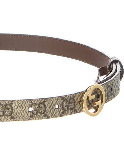 Gucci Blondie Thin GG Supreme Canvas & Leather Belt