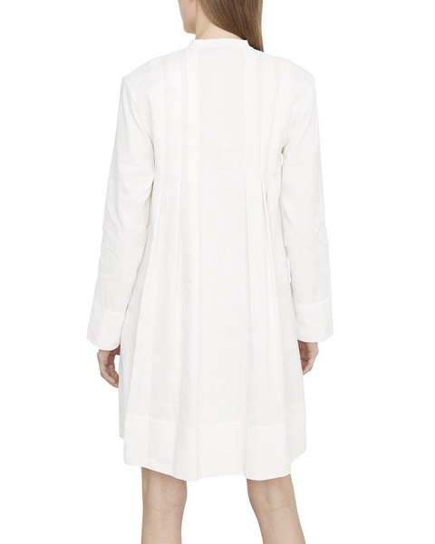 Vince Trapeze-Pleated Linen-Blend Dress