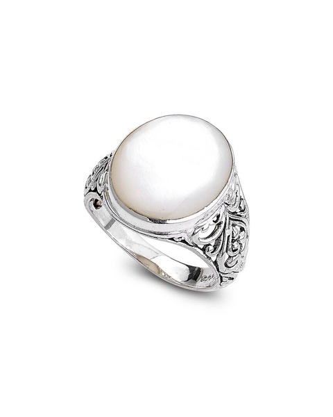 Samuel B. Silver Pearl Filigree Ring