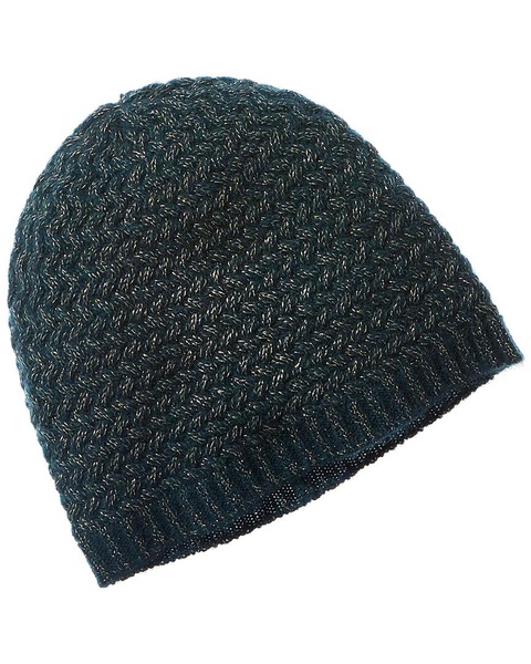 sofiacashmere Lurex Lattice Stitch Cashmere-Blend Hat