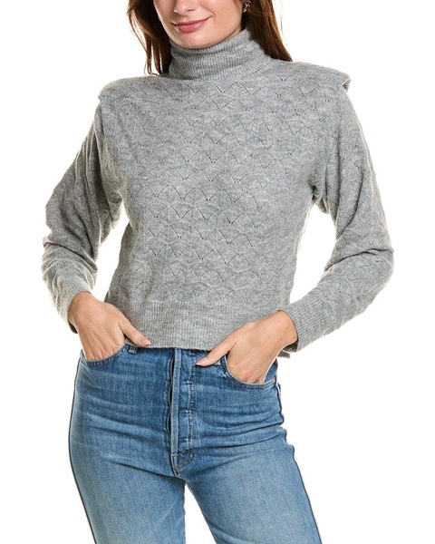 ASTR the Label Textured Turtleneck Wool-Blend Sweater