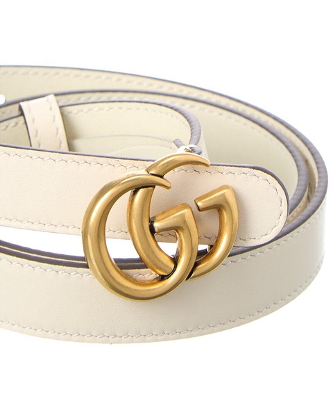 Gucci Double G Thin Leather Belt