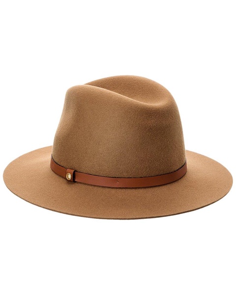 rag & bone Floppy Brim Leather-Trim Wool Fedora