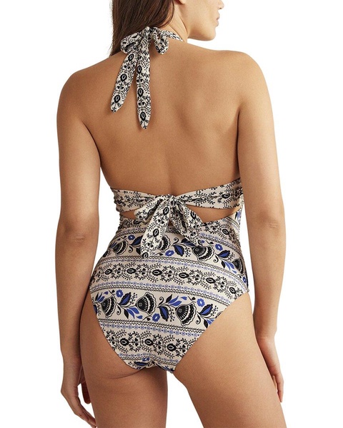 Boden Bow Detail Halter Swimsuit