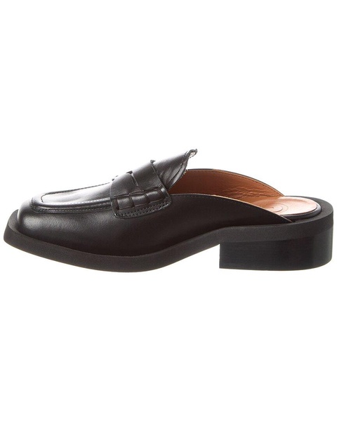 GANNI Wide Welt Squared Toe Leather Mule