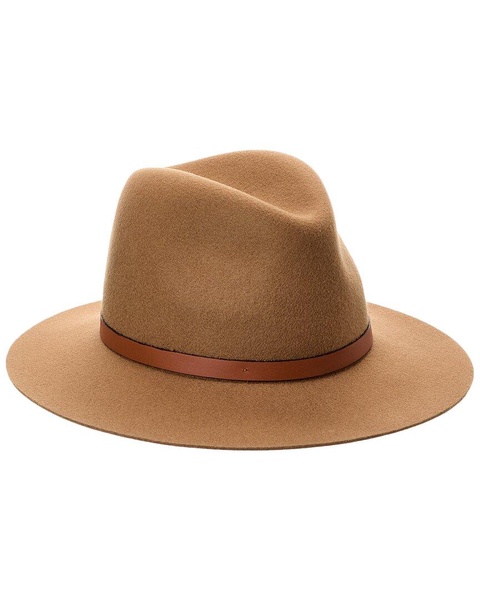 rag & bone Floppy Brim Leather-Trim Wool Fedora