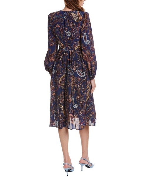 Etro Paisley Print Silk Midi Dress