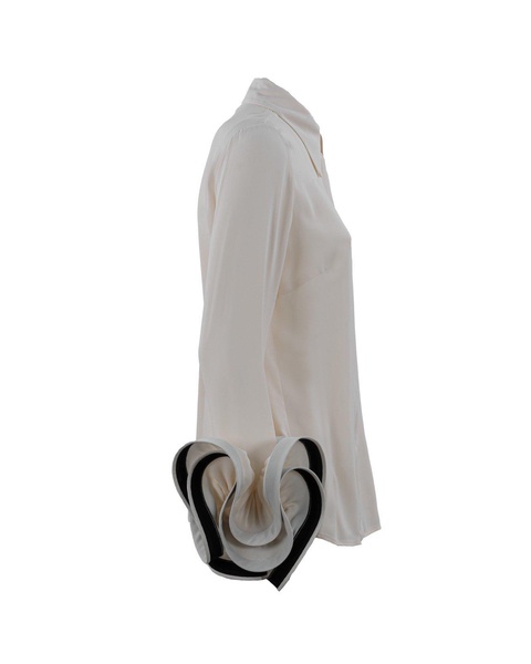 Ruffled Foulard Scarf Georgette Blouse