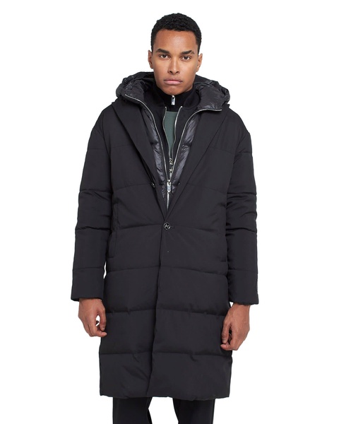 Long Down Jacket With Button