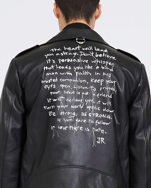 Leather Jacket With Print On The Back