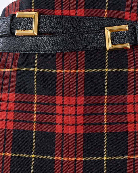 Tartan Belted Midi Skirt Elisabetta Franchi