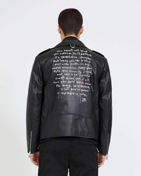 Leather Jacket With Print On The Back