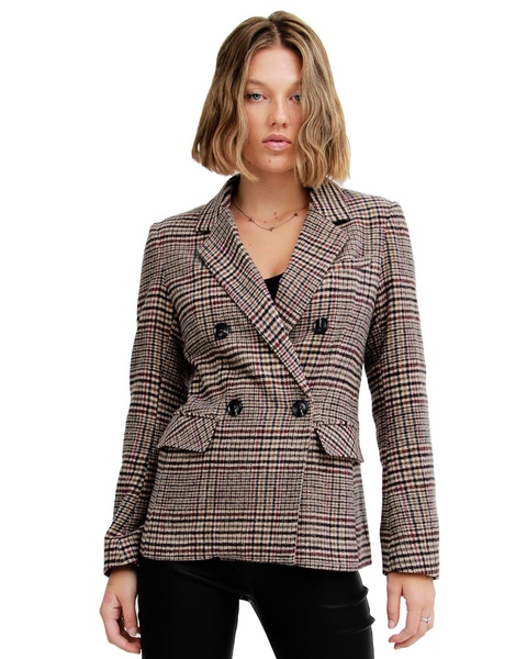 Women's Piccadilly Wool Blend Plaid Blazer