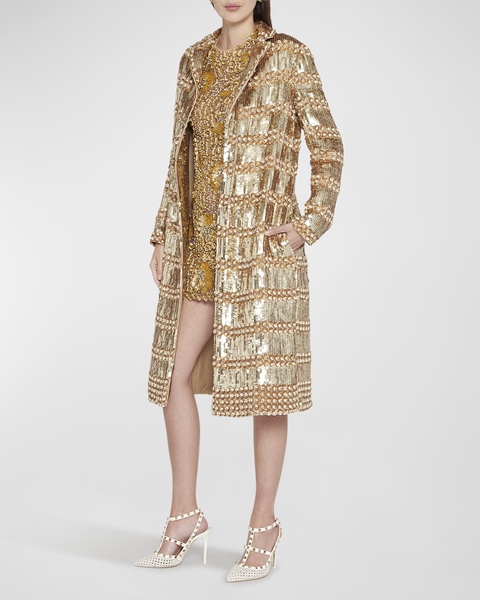 Organza Sequin Embroidered Coat