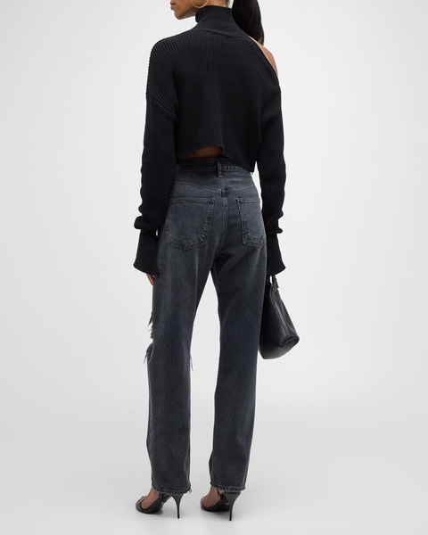 Neumi Cut-Out Turtleneck Cropped Sweater