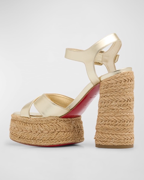 Super Calakala Metallic Red Sole Platform Espadrilles