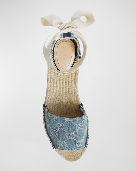 Pilar GG Denim Espadrille Sandals