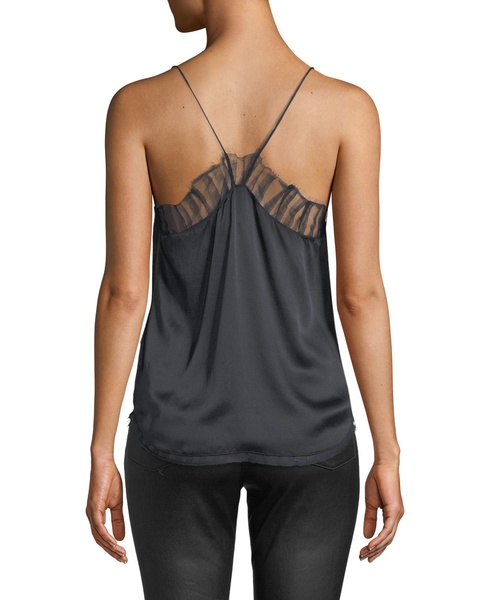 Berwyn Silk Cami with Lace Trim