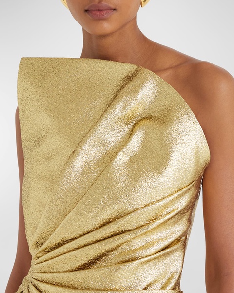 Daxton Metallic Pleated Strapless Mini Dress