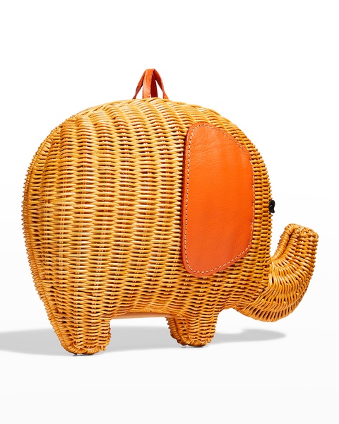 Baby Elephant Wicker Clutch Bag