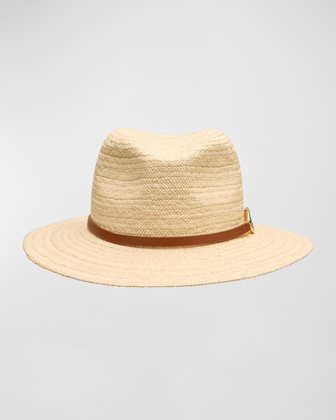 V-Logo Moon Straw Fedora 