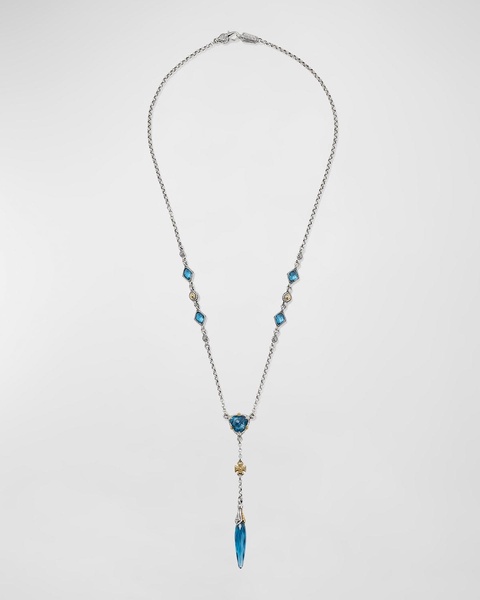 18k Gold Blue Spinel Necklace