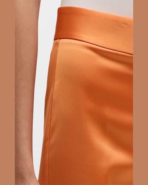 Two-Tone Flare-Leg Satin Back Crepe Pants