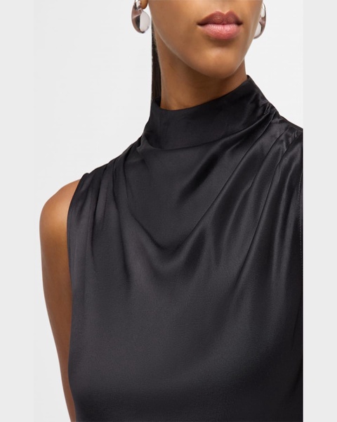 Kaleen Draped Satin Blouse