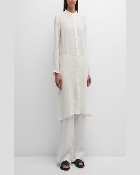 Button-Down Organic Linen Gauze Shirt