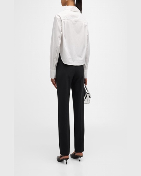 Renata Cropped Button-Front Shirt