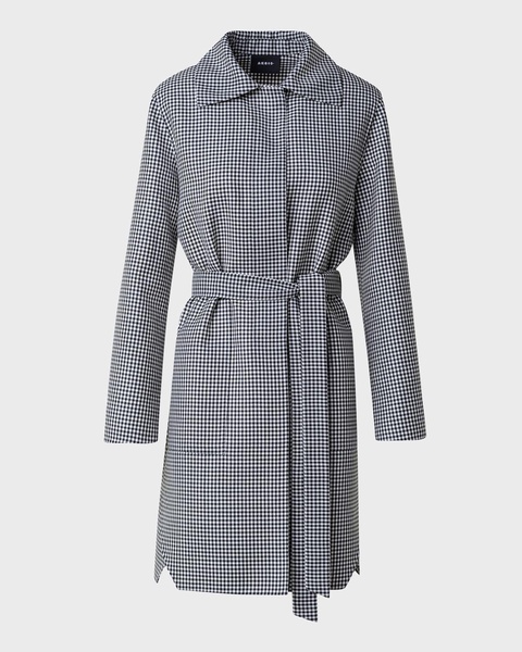 Vito Short Wool Belted Vichy Coat