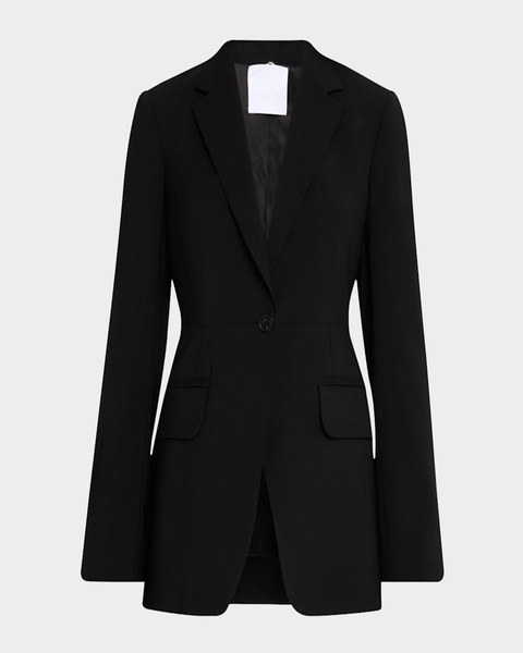 Single-Button Stretch Wool Blazer