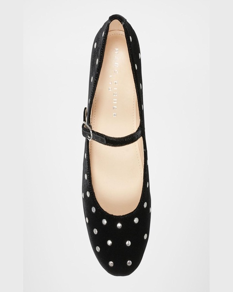 Crystal Stud Mary Jane Ballerina Flats